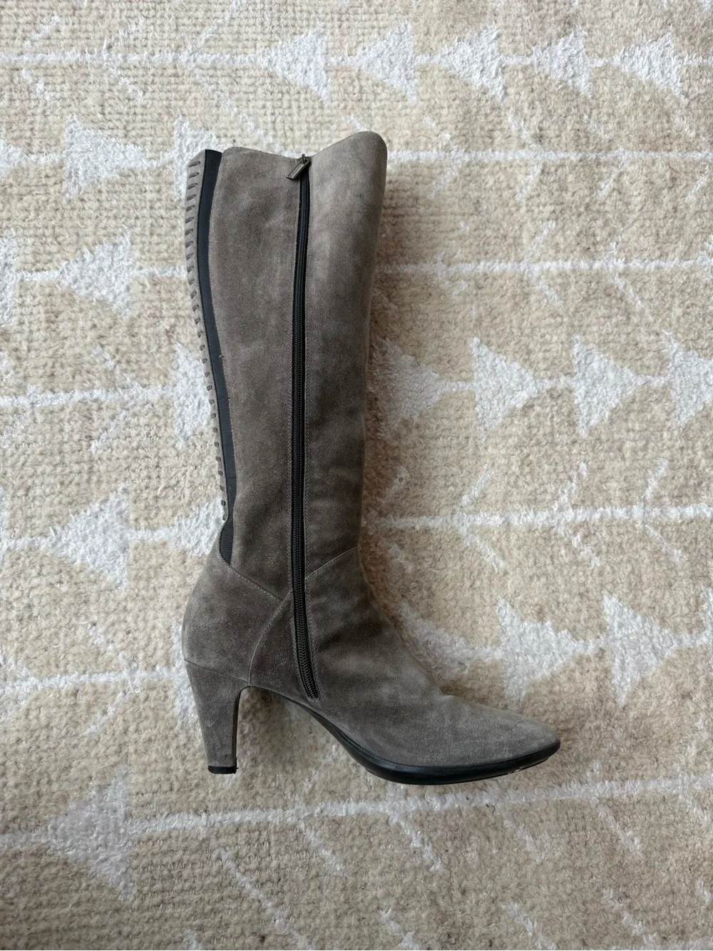 Aquatalia Gray Suede Over-the-Knee Heel Boot